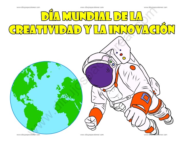 Día Mundial de la Creatividad y la Innovación dibujo a color y para colorear